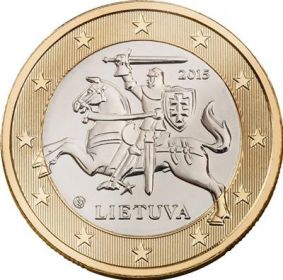 Lícová strana mice 1 Euro - Litva.