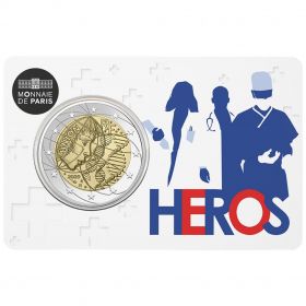 (2020) Francie - 2 € - Héros - lékařský výzkum (mincovní karta)