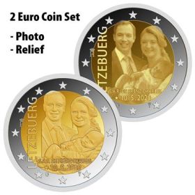 (2020) Lucembursko 2 € pamětní - Prince Cahrles - relief a foto - srovnání