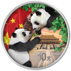 (2023) Čína - stříbrné mince 2x 10 jüanů - Panda - den a noc v kazetě (UNC)