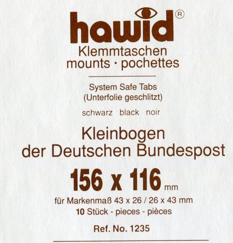 Hawid blok 156 x 116 mm (s) - černá - balení 10 ks (No. 1235)