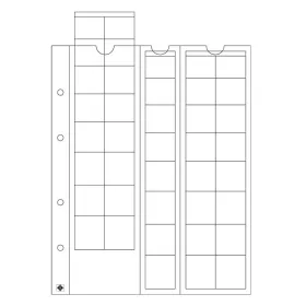 Leuchtturm OPTIMA K50 - listy na 12 ks mincovních rámečků 50x50 mm (bal. 5 ks)