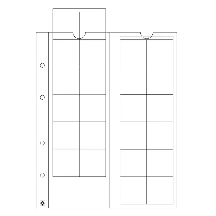 OPTIMA 34 mincovní listy na 24 ks mincí do Ø 34 mm (bal. 5 ks)