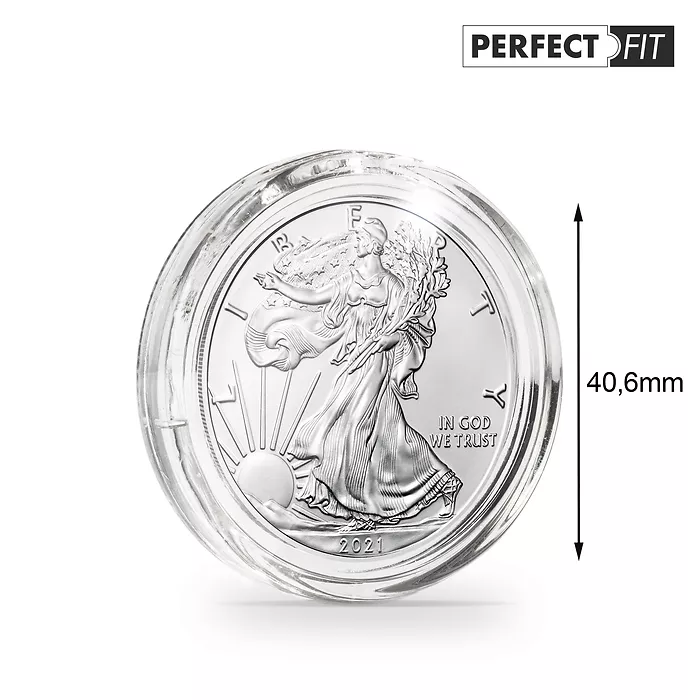 ULTRA Perfect Fit - 1 oz stříbrné mince - kulaté bublinky (bal. 10 ks) Leuchtturm  ULTRA Perfect Fit - 1 oz stříbrné mince - kulaté bublinky (bal. 10 ks)