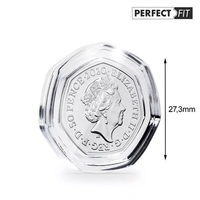 ULTRA Perfect Fit - 50 p mince - tvarované kapsle (bal. 10 ks) Leuchtturm ULTRA Perfect Fit - 50 p mince - tvarované kapsle (bal. 10 ks)